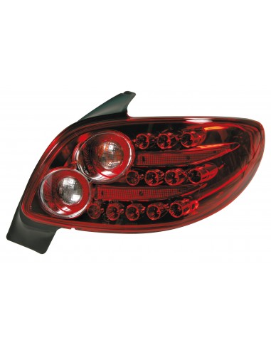 COPPIA FANALE POSTERIORE PERFORMANCE-LED PEUGEOT 206 3/5P 9/98- in poi ROSSO 08835 LAMPA