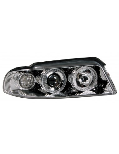 COPPIA FARO ANTERIORE PROIETTORE ANGEL -EYES AUDI A4 95- in poi 01, CROMO 09846 LAMPA