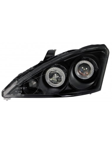 COPPIA FARO ANTERIORE PROIETTORE ANGEL -EYES FORD FOCUS 98- in poi , NERO 09851 LAMPA