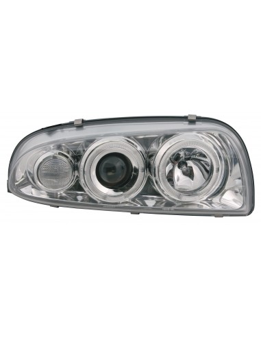 COPPIA FARO ANTERIORE PROIETTORE ANGEL -EYES FORD FIESTA '96 09852 LAMPA