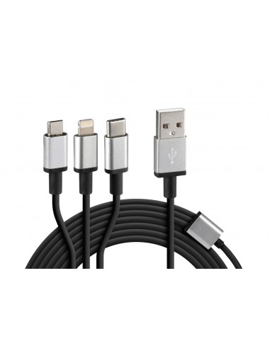 CAVO CERBERO A 3 CONNETTORI (MICRO USB+APPLE 8PIN