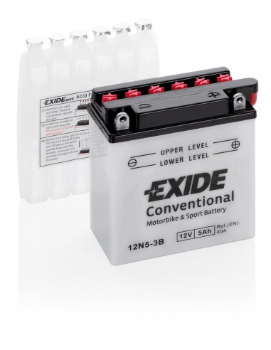 BATTERIA 5Ah 40A EXIDE MOTO CONVENTIONAL CARICA