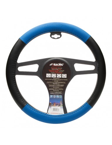 COPRIVOLANTE PELLE NERA-AZZURRA / BLACK&BLUE LEATH