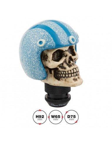 POMELLO TESCHIO CASCO BLU / SKULL WITH BLUE HELMET