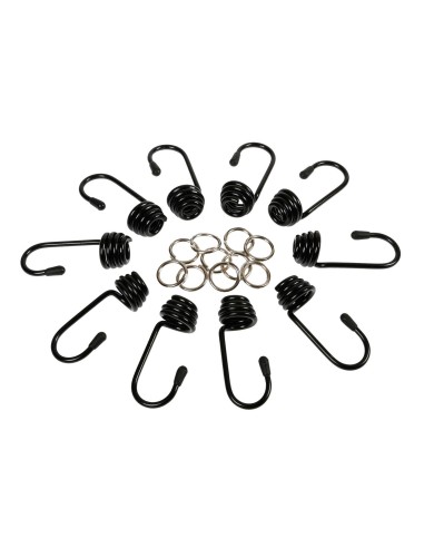 SET 10 GANCI E MORSETTI METAL PER CORDA ELASTICA 8