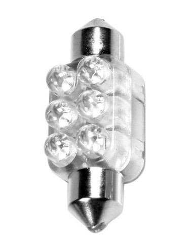 LAMPADIN.SILURO 10MMX36MM MEGA-BRITE 6 LED BIANCO