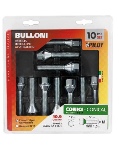 SET 10 BULLONI CONICI 'TC7'