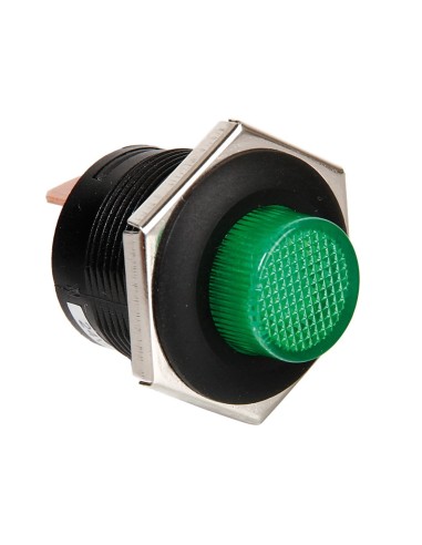 INTERRUTTORE PULSANTE 12/24V CON LED VERDE