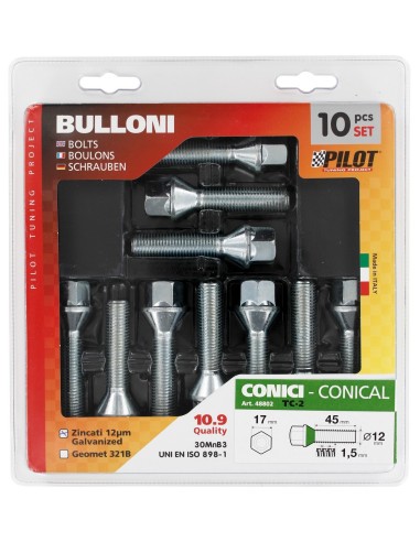 -SET 10 BULLONI CONICI --TC2---