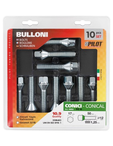 SET 10 BULLONI CONICI 'TC6'