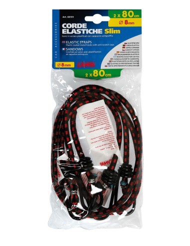 COPPIA CORDE ELASTICHE CM. 80 SLIM 8MM