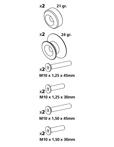 CP SUPPORTI CAVALLETTO ALU VITI 10MM