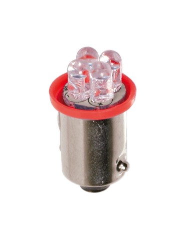 CP.LAMPADE 24V 4 LED ROSSO BA9S