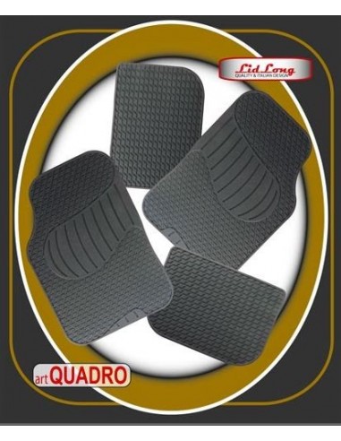 SERIE TAPPETO GOMMA NERO 4 PZ. QUADRO QUADRO LID LONG